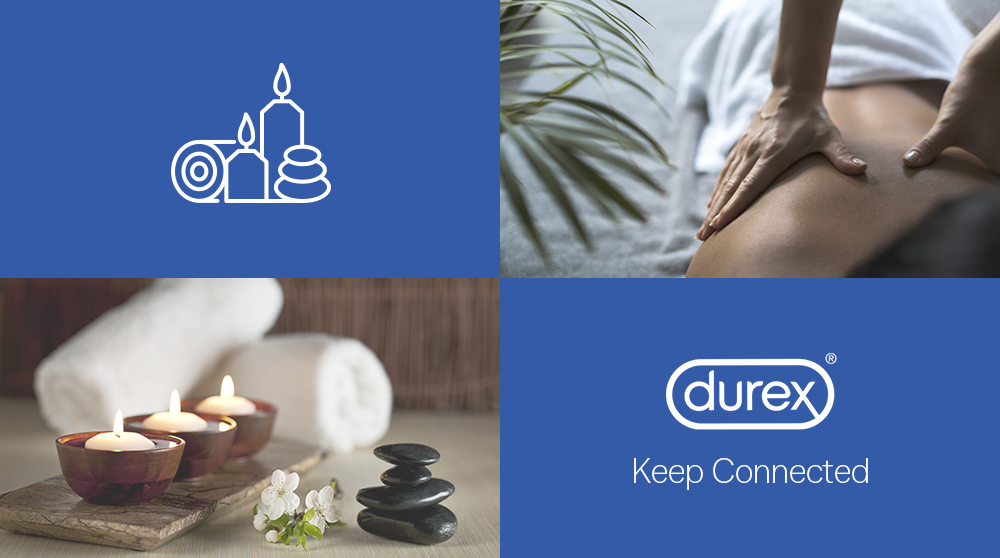 DurexCanada's tweet photo. We get it. You and your partner are probably feeling a little stressed. Consider giving each other a romantic massage. Dim the lights, grab a massage gel and take some time to relax - together.  #KeepConnected #DurexCanada #massagegels #massage https://t.co/s3e79yRcaa