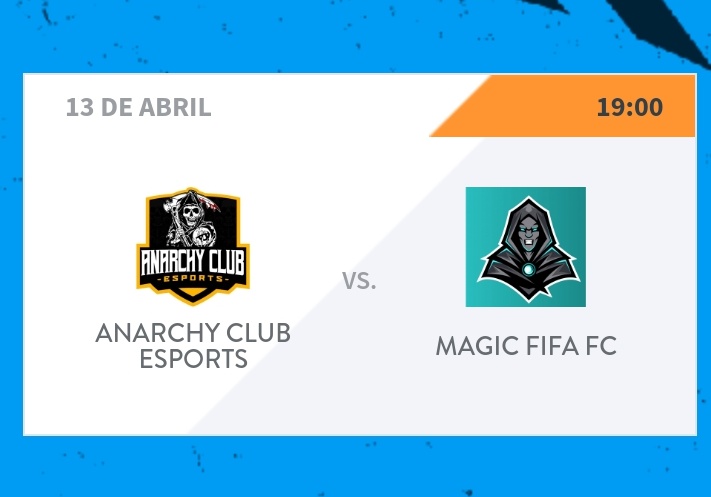 #CopaSeguimosConectados 🎮🏆
 @Movistaresports <a href="/VFOspain/">VFO España</a>

1r ronda

IDA 19:00 
<a href="/Anchyesp/">Anarchy eSports Club</a> vs <a href="/MagicfifaFC/">MAGICFIFA🎮⚽</a> 

VUELTA 19:30
<a href="/MagicfifaFC/">MAGICFIFA🎮⚽</a> vs <a href="/Anchyesp/">Anarchy eSports Club</a> 

En directo:
youtube.com/user/xlXeRbOor…