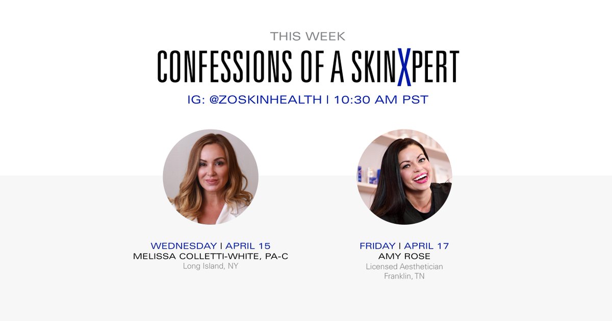 zoskinhealth's tweet photo. Tune in this week on Instagram as we continue our #ZOSKINTAKEOVER series, Confessions of a SkinXpert, with our 2020 #ZOCrew members. #ZOSKINCONFESSIONS https://t.co/PuWc4882cu
