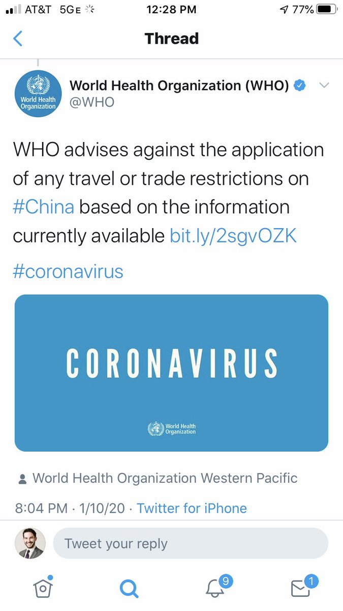 It bears repeating: the  @WHO had already been notified that the PR they were going to put out was a lie. And it wasn’t just one lie. They had a full-court press of information praising China that doesn’t come close to passing the laugh test. Screenshots below.