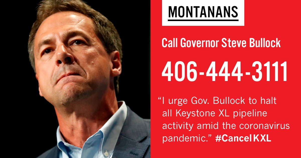 BoldNebraska's tweet photo. ACTION: Call @GovernorBullock and urge him to halt all @TCEnergy #KeystoneXL activity in Montana amid the coronavirus pandemic: 406-444-3111 #DialNow @stevebullock #CancelKXL #coronavirus #Covid19 #mancamps #NoKXL #SteveBullock #mtpol https://t.co/LL9mCHJIlQ