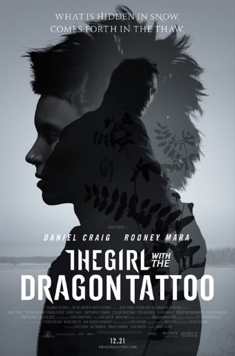  #TheGirlWithTheDragonTattoo (2011) This is a great movie, that is very brutal and disturbing with excellent performances from everyone especially Rooney Mara who nails the role of lisbeth. The cinematography is gorgeous and the score is beautiful. The mystery is well crafted.