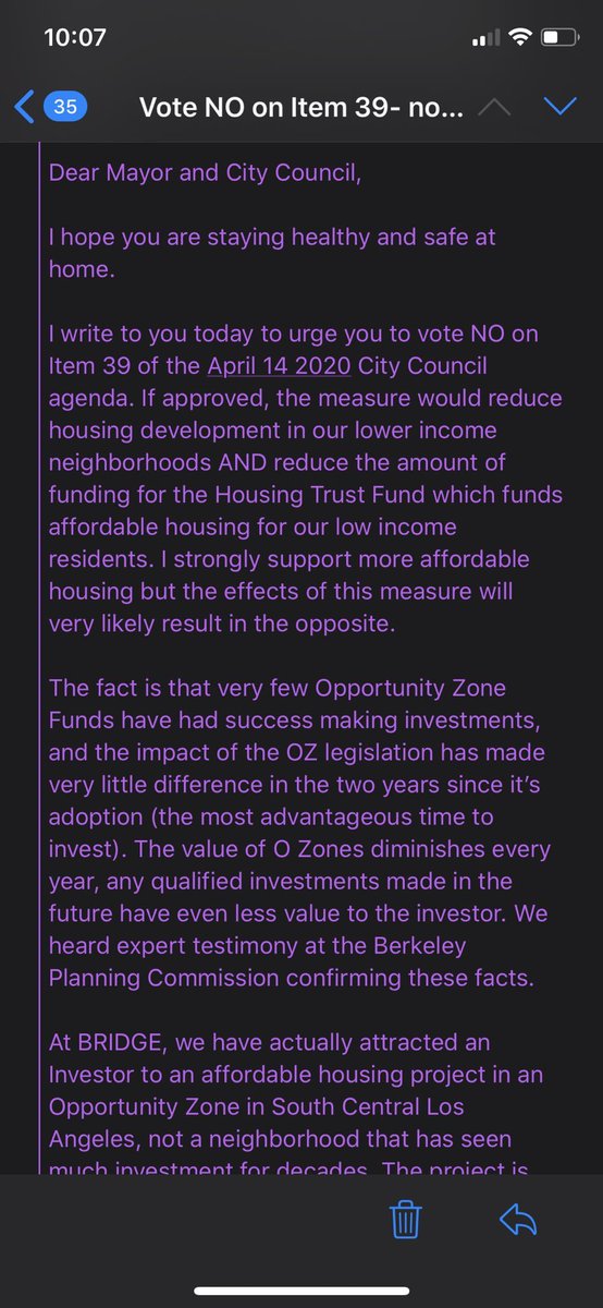 It's a typical example of how lefty nimbyism plays on ignorance. The Trump Admin and local has created a tax incentive map hasn't been utilized at all in Berkeley, but has made a convenient excuse to mandate only on-site homes, and no in-lieu fees to our fund. As BRIDGE explains: