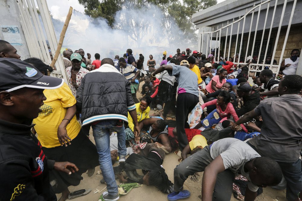 1. Thousands of residents of Kibera (Nairobi, Kenya), Africa’s largest slum, scramble for food aid as they are prevented from working due to coronavirus restrictions and widespread starvation becomes a reality.  https://apnews.com/49ddf9d37f7238730c16e7b61bfe3de9