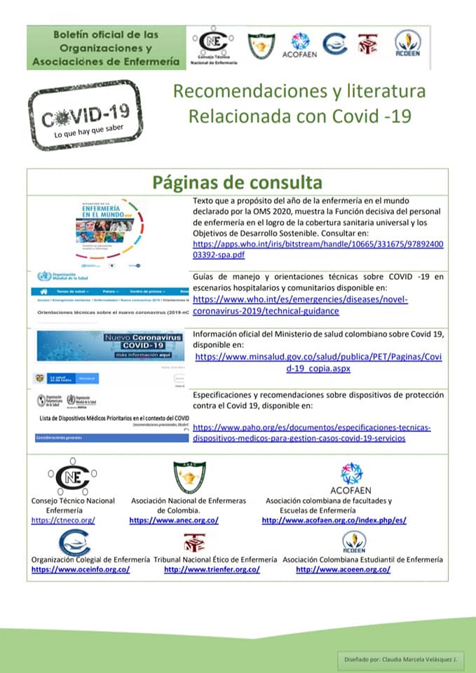 ACOFAEN's tweet photo. Información de interés
@ACOFAEN
@Enfermeria_OCE
@ANECNACIONAL
@ACOEEN_Oficial
#CTNE
#TNEE
#enfermeria
#enfermeriaeducacion
Las Organizaciones y Asociaciones de Enfermería presentamos el Boletín No. 001: "Enfermería en Colombia en Tiempos de Pandemia por COVID - 19" https://t.co/4HfCc13rMC
