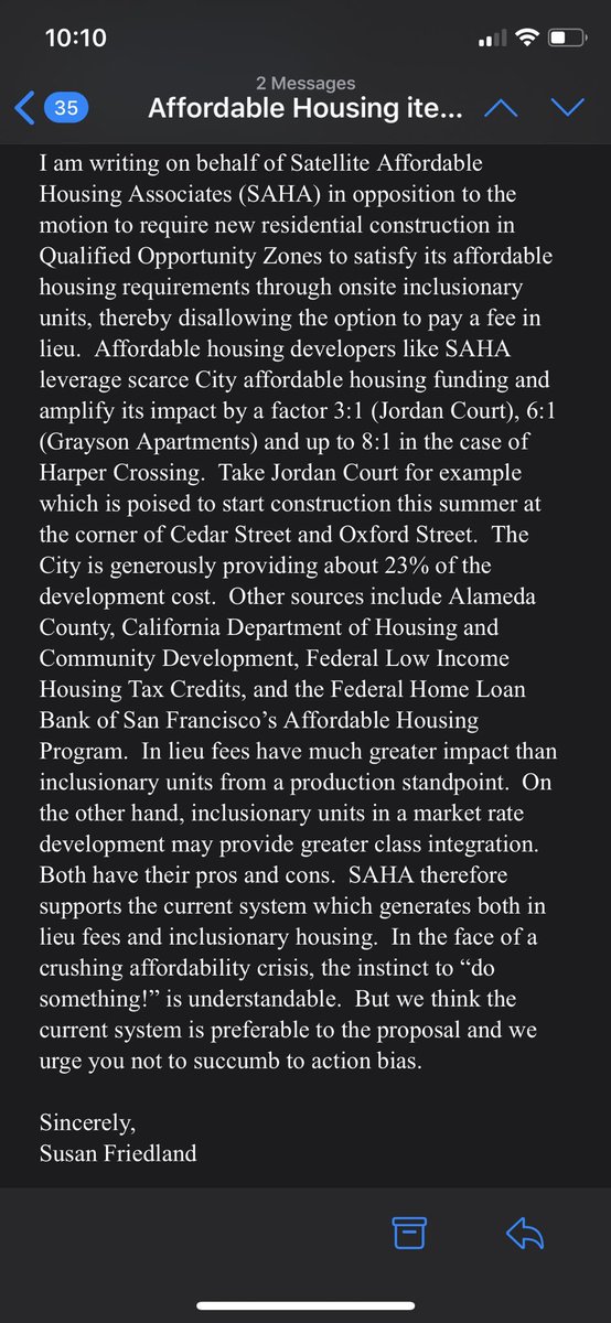 IMO, big developers should be doing on-site, and smaller developers can fee out. As Affordable Housing nonprofits have noted in oppo, matching funds means the per dollar in fee is leveraged x3, x4 its value, and produces more affordable housing than solely mandating on-site