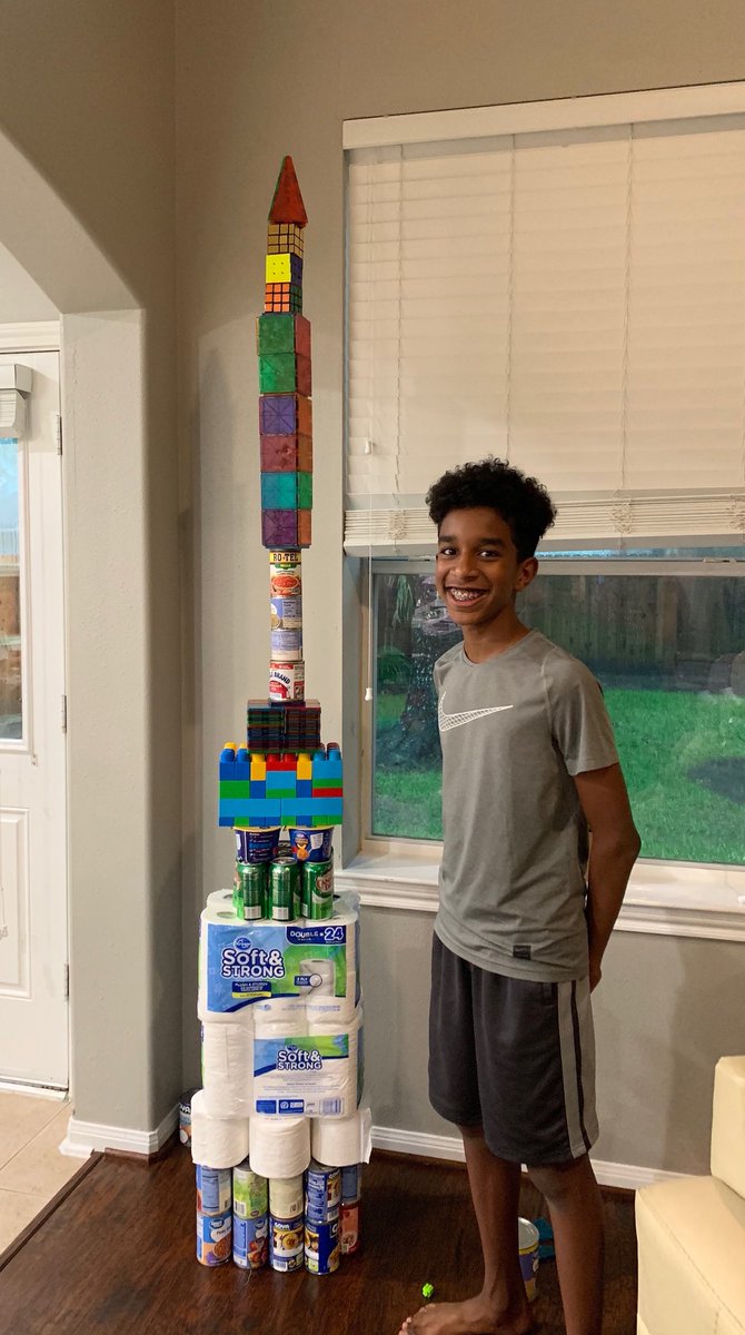techtompkins's tweet photo. Students completed tower challenge while at home learning engineering. So proud of my students.#WLMS @HumbleISD_WLMS @HumbleISD_CTE @HumbleISD #BeTheLight #WLMSImpact https://t.co/VDpLO590Xp