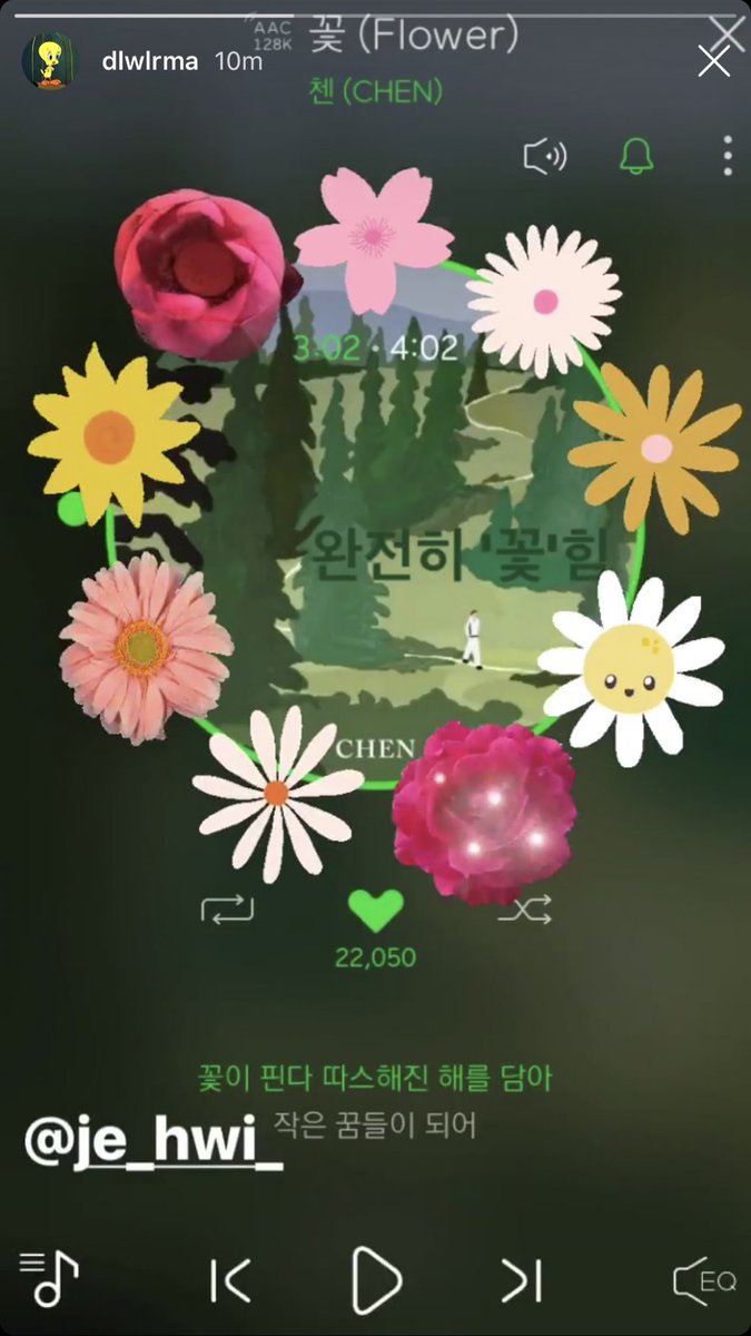 oh I should thank IU for posting an instastory on Apr 1 about Flower (1st track on AAAF, composed by Kim Je-hwi who worked with IU in Through the Night before)she helped to promote Jongdae in a way