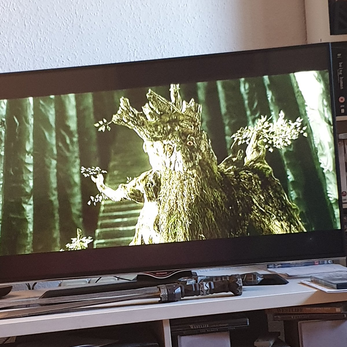 gonzobyrne's tweet image. Now watching "the return of the king" ... wish it was Thorin coming back.
Well, at least i have #treebeard 
#lordoftherings #middleearth #tolkien #thehobbit