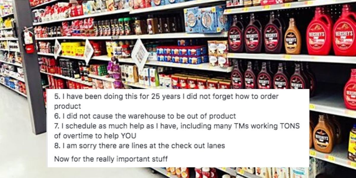 Upworthy's tweet photo. A grocery store manager shared their 20-point list of things every shopper needs to know right now.
https://t.co/XNCgsFPS1c https://t.co/4DuZkF8GGb