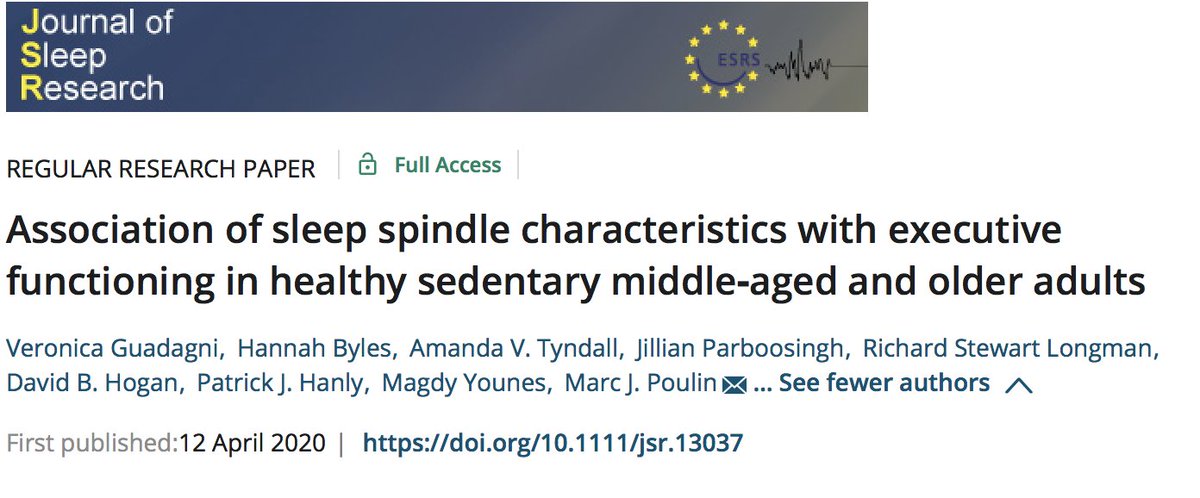 Sleep is especially important for older adults. We found that greater fast spindles density, hallmark of Stage 2 sleep, was associated with better executive functions and less cognitive decline in older adults dx.doi.org/10.1111/jsr.13…… 
@CerebraOfficial #spindledetector