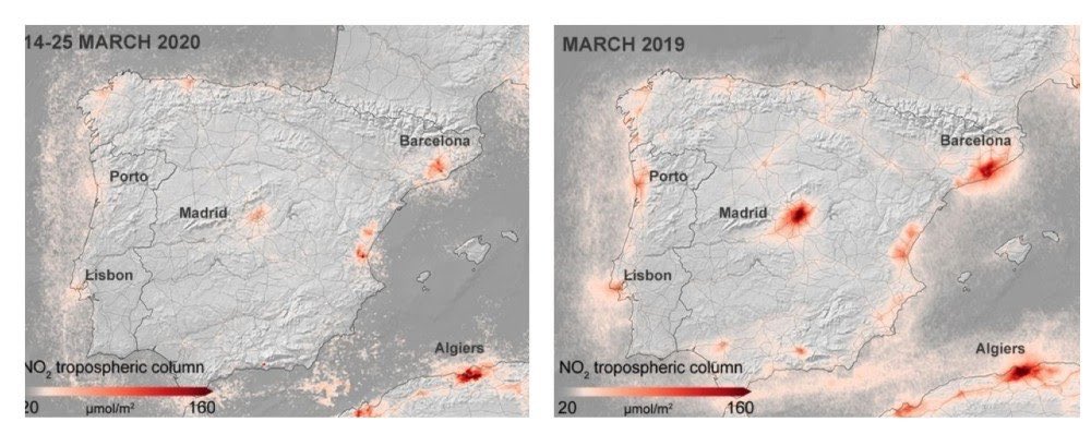 FaliMolinaGr's tweet image. ¿Cómo que no? Datos de Copernicus Sentinel-5P. España. Concentración de Nitrógeno. 14-25 de marzo. 10 días. #CambioClimatico #sostenibilidad #diadespues @itdupm #otromundo #nadaigual #innovación #cambio #teledeteccion #sensorizacion #QuedateEnCasa