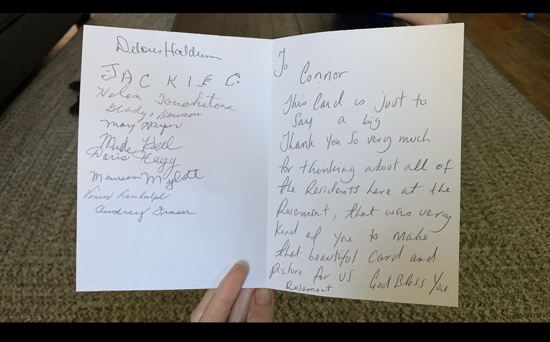 One of my 1st graders sent a card to the residents at Rosemont Assisted Living and he received a card back from them today! He was super excited! ❤️ <a href="/HumbleISD_PFE/">Pine Forest Elem</a> <a href="/1stgrade_PFE/">PFE 1st Grade</a> #onesmallsteppfe #PFEstrong