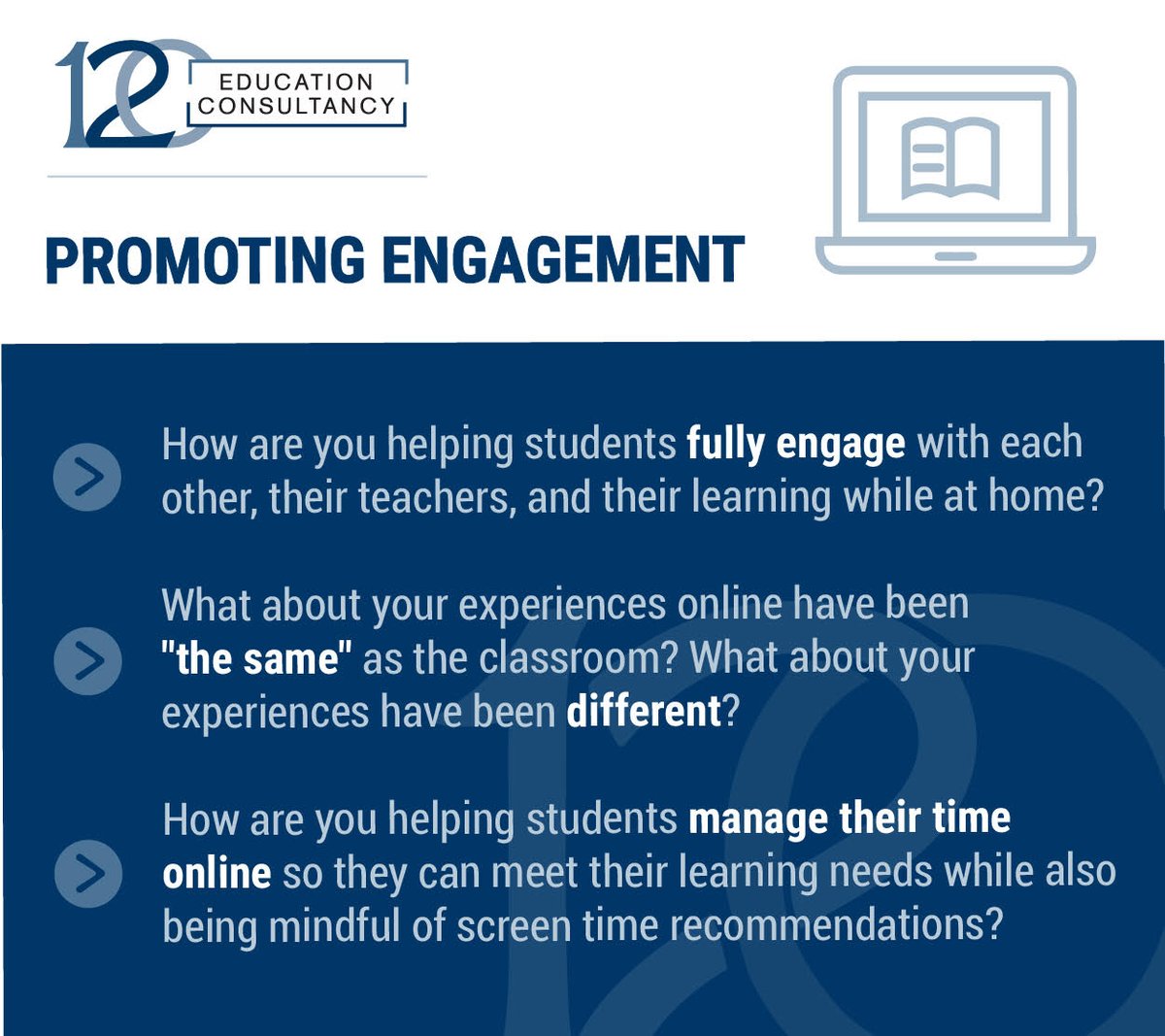 120Education's tweet photo. What does engagement look like in #distancelearning? As we adapt to new mediums, students and teachers are having to engage in new ways. What have you found that works? How have you helped students maintain an excitement for learning? #120shares #education #engagement #learning https://t.co/L3BAKjVyqL