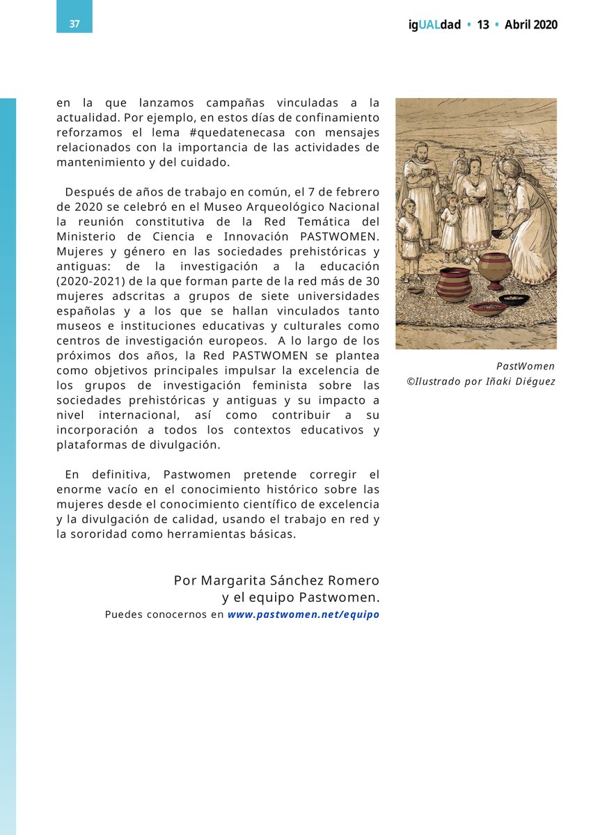 ArqueoInquieta's tweet photo. Esta es la reseña de @past_women que acaba de publicarse en la revista de la @UALigualdad, gracias a la vicerrectora @m_mramirez por hacernos un hueco en sus páginas https://t.co/QcqwZjfdLn