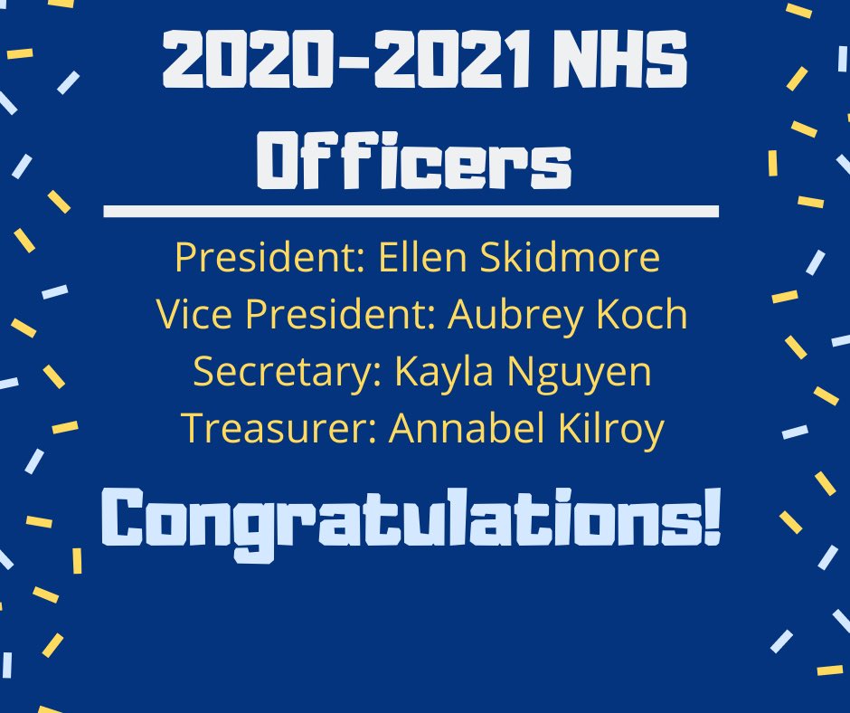 Congratulations to our 2020-2021 NHS Officers!