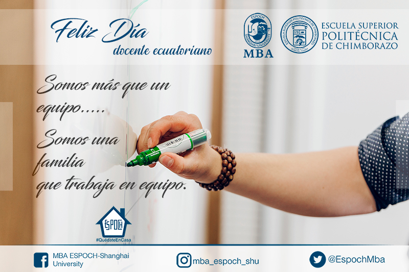 EspochMba's tweet photo. Nos sumamos en celebrar y felicitar a todos los/as docentes Ecuatorianos y en especial a nuestros/as docentes politécnicos que nos enseñan día a día ser mejores. 
👩‍🏫🧑‍🏫
#FelizDiaDelMaestro
#TeQuieroMiPoli
#MbaShu
#MbaShuEspoch
#TuCalidadEsLaCalidadDeLaESPOCH https://t.co/yiH3YJheqb