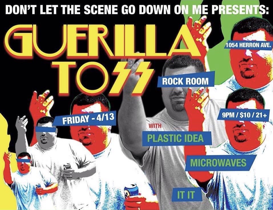 Here's another one from the vaults!

4/13/18: <a href="/guerillatoss/">Guerilla Toss</a> w/ Microwaves + It It + Plastic Idea at Rock Room

Flyer by Jesse Flati from <a href="/TheLopezTheBand/">The Lopez</a>
