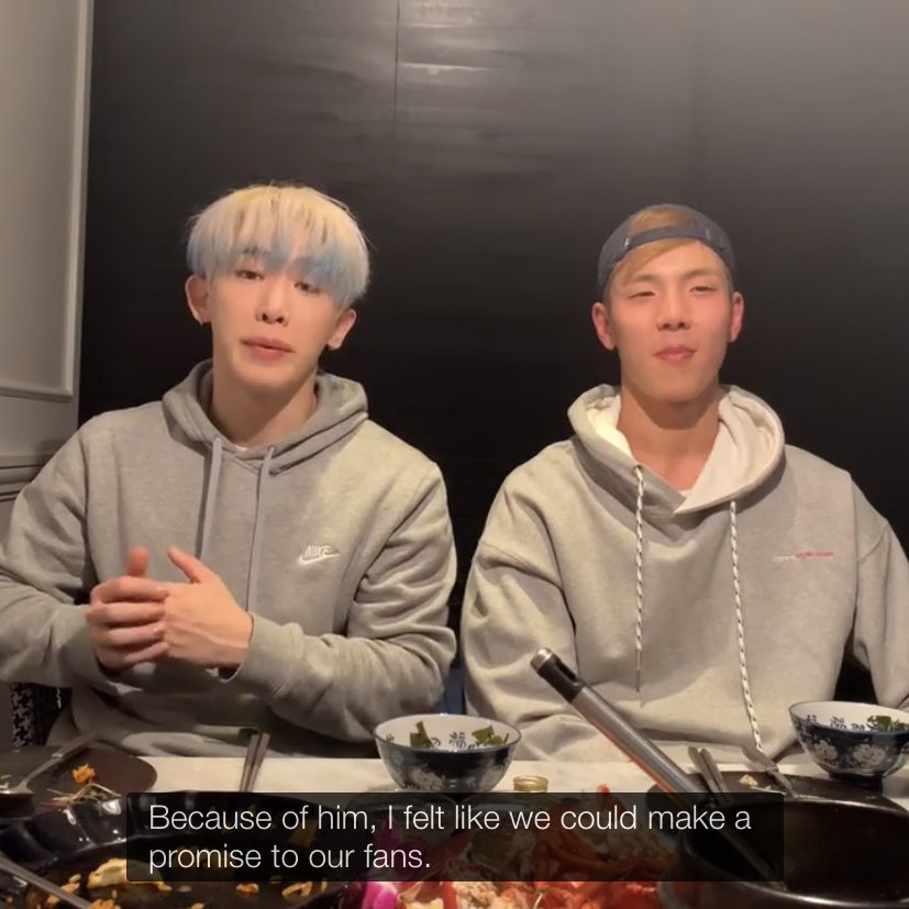 Wonho:“When I look at Shownu, I think that he can be the reason for the members to get back together in case we ever fall apart. He’s the reason Monsta X can survive as a team for a long time. Thanks to him, we can make a promise to our fans.” @OfficialMonstaX  @official__wonho