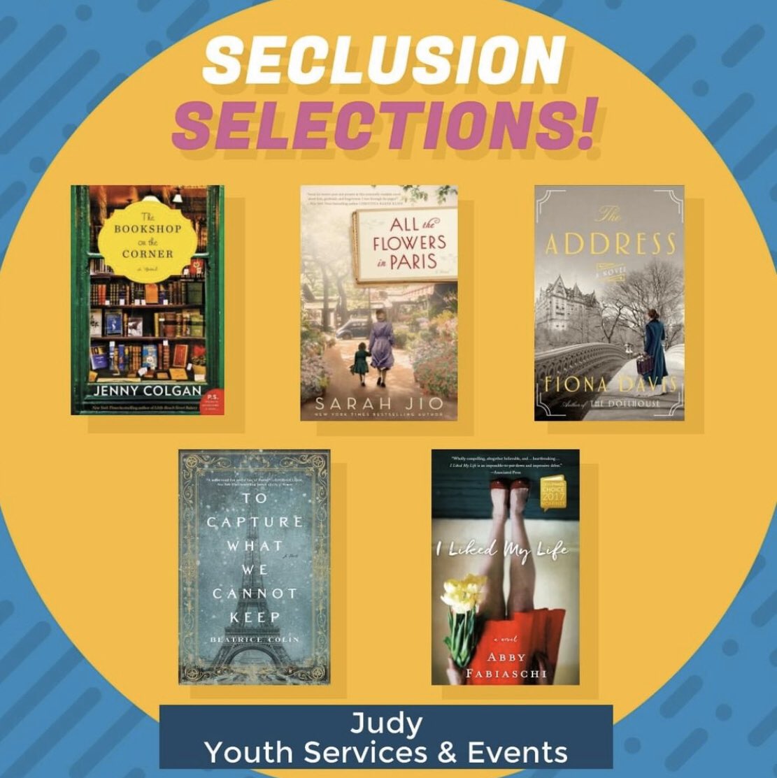 WashoeLibrary's tweet photo. Wondering what to read next? There are thousands of books and audiobooks available with out Overdrive collection. Here are some staff picks! #StayHomeForNevada #LibraryStaffPicks #SeclusionBookSelections https://t.co/K0MeZOPLIZ