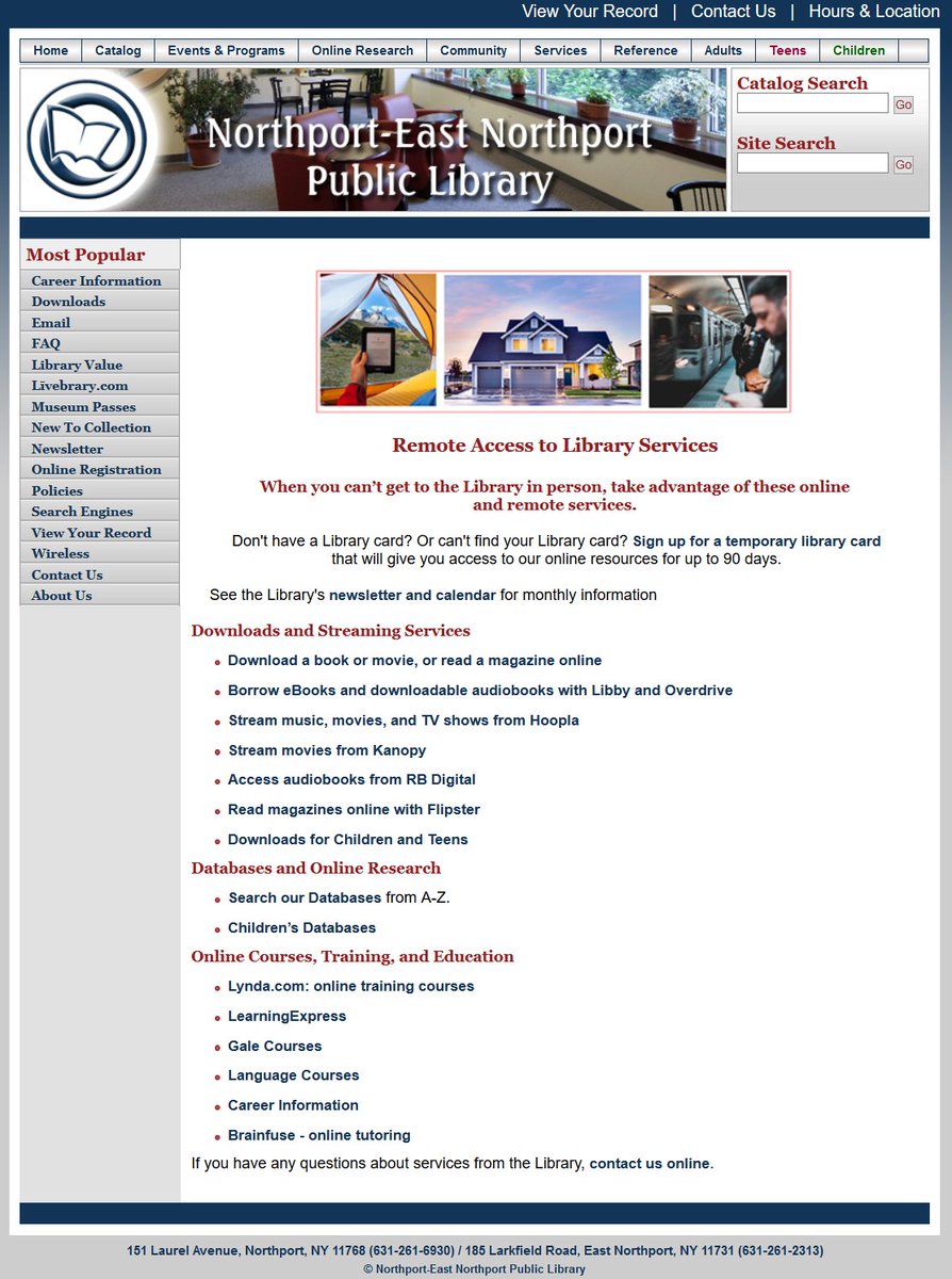 NENPL's tweet photo. Browse our online and remote services - https://t.co/YSEhnTwALJ - including downloads, streaming movies, eBooks and audiobooks.
Visit the #NENPL website: https://t.co/YSEhnTwALJ
#Northport #EastNorthport
#DigitallyOpen #InThisTogether #LibraryAtHome https://t.co/va49BZ1HxW