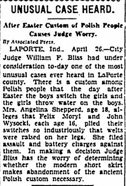 MFosmoe's tweet photo. #LocalHistoryMonday: That time in 1927 in #LaPorte, Indiana, when a #DyngusDay tradition turned into a court case.
@HS_Chronicles https://t.co/RLMQkxFGag