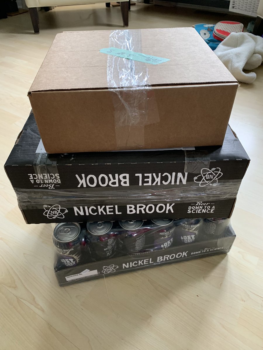 AlexKjorven's tweet photo. @NickelBrookBeer keeps our family well stocked😅. Support this delicious  local brewery, now doing #beerdelivery https://t.co/VrTZgSMFwm