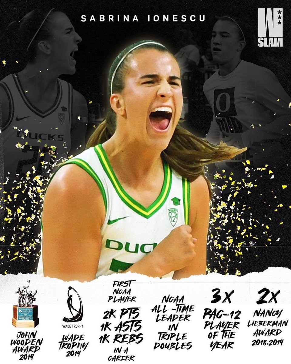 wslam's tweet image. Starting off the WSLAM DRAFT COUNTDOWN: Sabrina Ionescu. 

Would say more, but the stats speak for themselves. @sabrina_i20