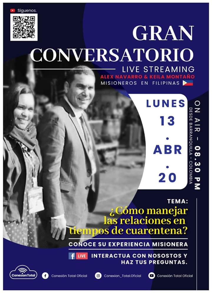 ipucusules's tweet photo. Hoy lunes 13 de abril te invitamos a conectarte a @conexion_total.oficial  en Facebook Live a partir de las 8:30 pm. Estaran con nosotros los misioneros en Filipinas esposos Navarro Montaño #TucanalCristiano #Unanu3vaAlt3rnativa https://t.co/TwHmw6NcE5 https://t.co/HrMjTkEg1Q