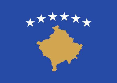 Kosovo. 8/10. The flag features the shape of the country. The six stars represent the six major ethnic groups worshiped in Kosovo. The flag was adopted in 2008 following independence from Serbia. Kosovo flew the UN flag between 1999 and 2008 whilst fighting for independence.