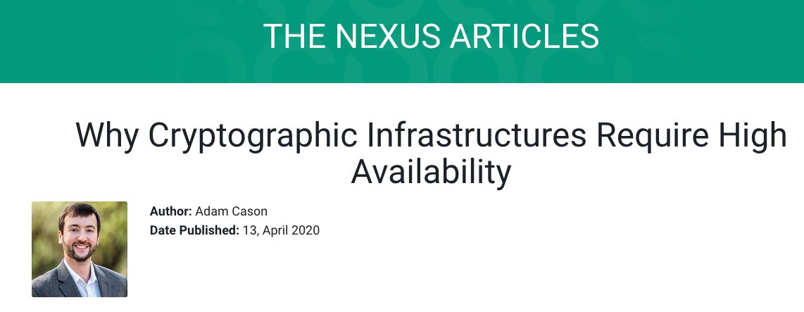 Futurex's tweet photo. Read the latest article by Adam Cason, Why Cryptographic Infrastructures Require High Availability, published on @ISACANews #crypto #IT #ITcontinuity:
https://t.co/4J3f9K7uOu https://t.co/IAlzQcO73t