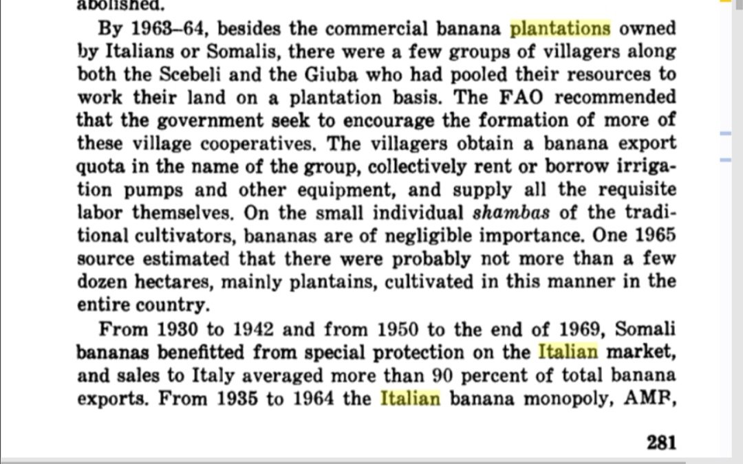 As for the Italians, Somalis called them "untouchables of Europe". They knew they build good infrastructures. Somalis co-owned. No taxes. They had to build canals, dams, plantations and Somalis took their share. No segregation btwn Somalis and Europeans otherwise it wld be war.