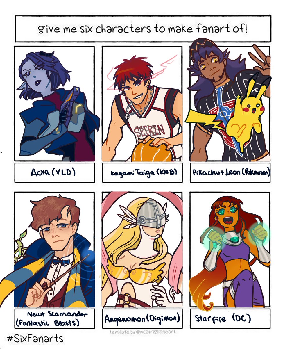 here it is, my #SixFanarts !
thank you for the suggestions, choosing only 6 was so hard! 
