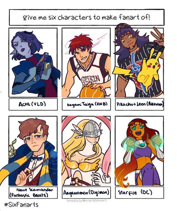 here it is, my #SixFanarts !
thank you for the suggestions, choosing only 6 was so hard! 
