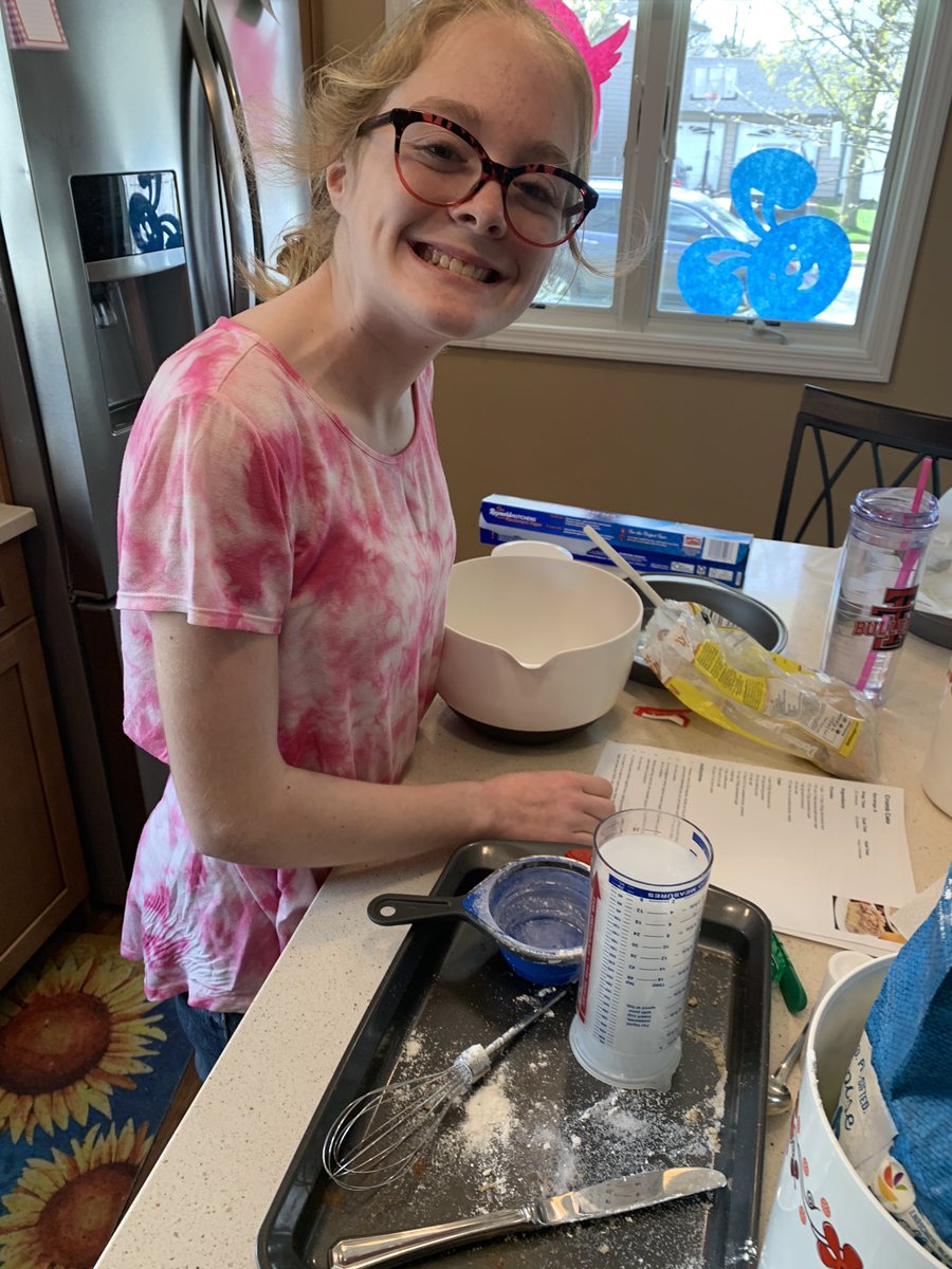 HAvagnano's tweet photo. So proud of my little baker!!! All was made from scratch! Chocolate Chip Cawfee Crumb Cake w/ chocolate chip whip cream! Yummy! #MinimeK #proudMomma #Easter2020🐇 https://t.co/oEVTLAfmll