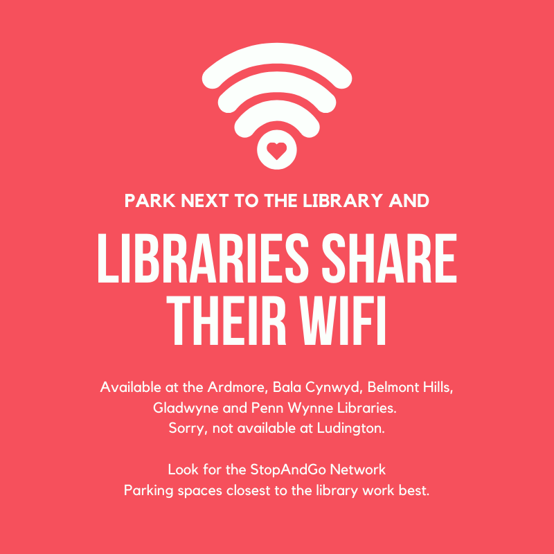 If you need WiFi, visit our friends! You can park at any of the other five <a href="/lowermerionlibs/">Lower Merion Library System</a> and join our network.