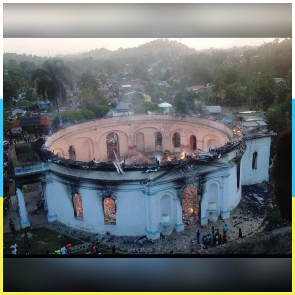LunionSuite's tweet image. We are sad to report Haiti's beautiful royal church in Milot, built for King Henry Christophe burned down last night. The Milot Cathedral is located just below Sans Souci Palace was a unique dome restored by President Stenio Vincent in the 1930s &amp;amp; underwent repairs in 2017. 💔🙏🏽