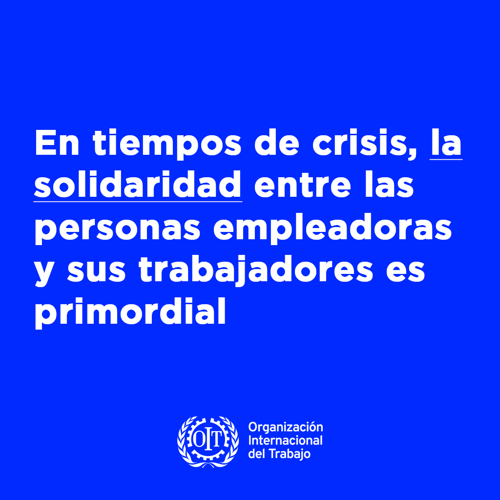 OITMexico's tweet photo. En tiempos de crisis, la solidaridad entre las personas empleadoras y sus trabajadores es primordial.

Los esfuerzos colectivos, que incluyen a las empresas, son fundamentales para responder eficazmente al impacto de la pandemia de #COVID19. https://t.co/gjC4dHned0