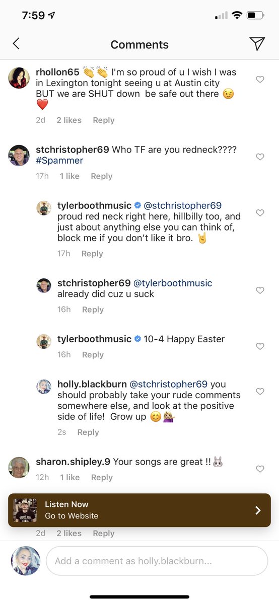 hollyblackburnn's tweet photo. People are just straight rude, donโt pay them no mind @TylerBoothMusic
#redneckproud ๐๐ผโโ๏ธ https://t.co/H1zhLxlFKp