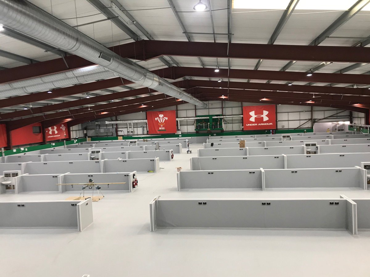 After a long weekend at the WRU Barn, we are nearing completion on 300 emergency beds and ancillary areas for staff including welfare facilities. Well done to all the contractors and consultants involved in turning this around in just 2wks! and CTMUHB for their swift actions