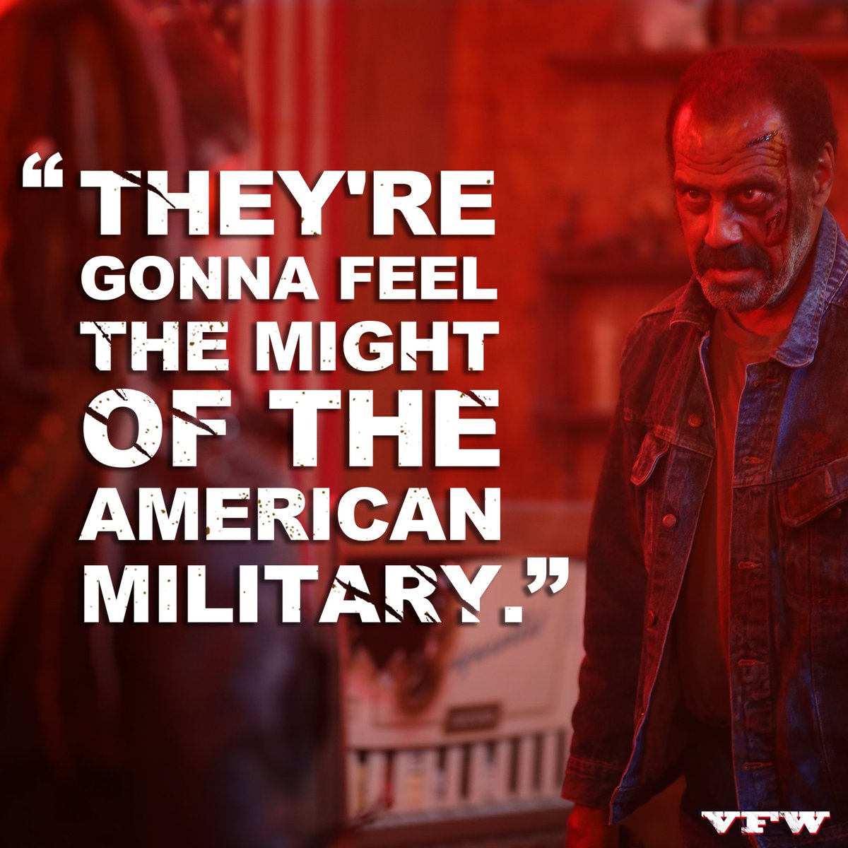 One part threat, two parts promise.  #VFWmovie is now on Blu-Ray, DVD, and 4K UHD: bit.ly/VFWdvdWM