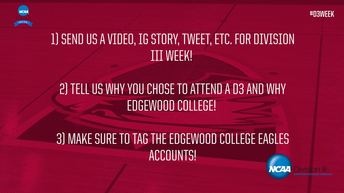Eagles we want to hear from you during #D3Week! Similar to Brooke's video, let us know why you chose D3! 

Looking forward to seeing your responses!