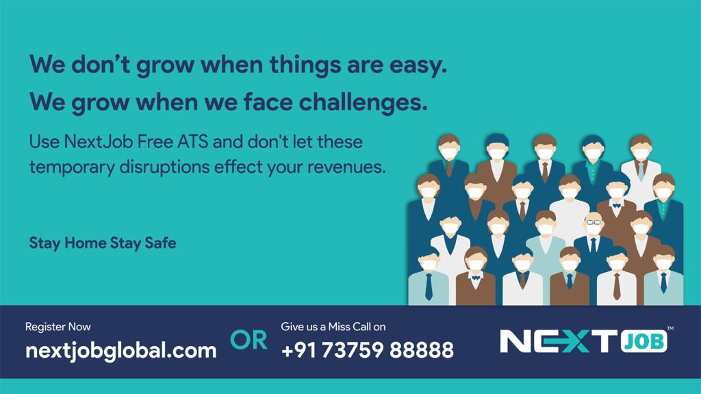 We are committed for your growth. #nextjob #applicationtrackingsystem is free for all #recruitmentfirms #freelancerecruiter #talentacquisitionmanagers #recruitmentconsultancy #hiringmanager #WorkFromHome #StayHomeStaySafe