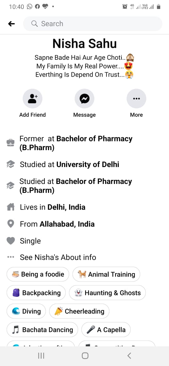 parulp1196's tweet photo. Someone on Facebook has misused my photos and created another account with the name Nisha Sahu. I've registered a complain in cyber cell and with Facebook. Please look into the matter and do the needful.

Details-
https://t.co/b0YtEdCXfs

#Dial112
#UPPolice
#Facebook
#cybercrime https://t.co/e3Oun3Ok47