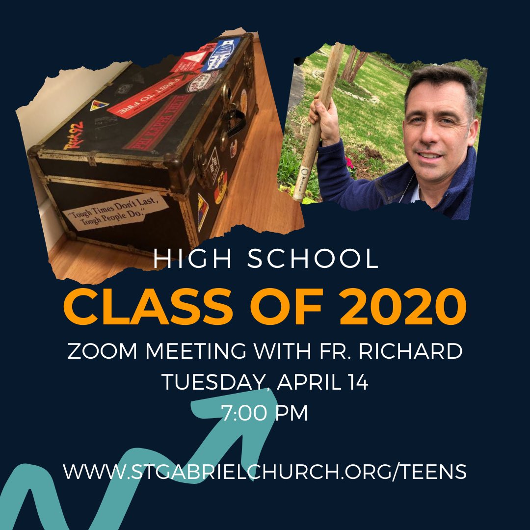 Calling all Seniors! Join the Zoom Call with Father Richard Sutter tomorrow night at 7pm! All seniors from any school are welcome to join! stgabrielchurch.org/teens