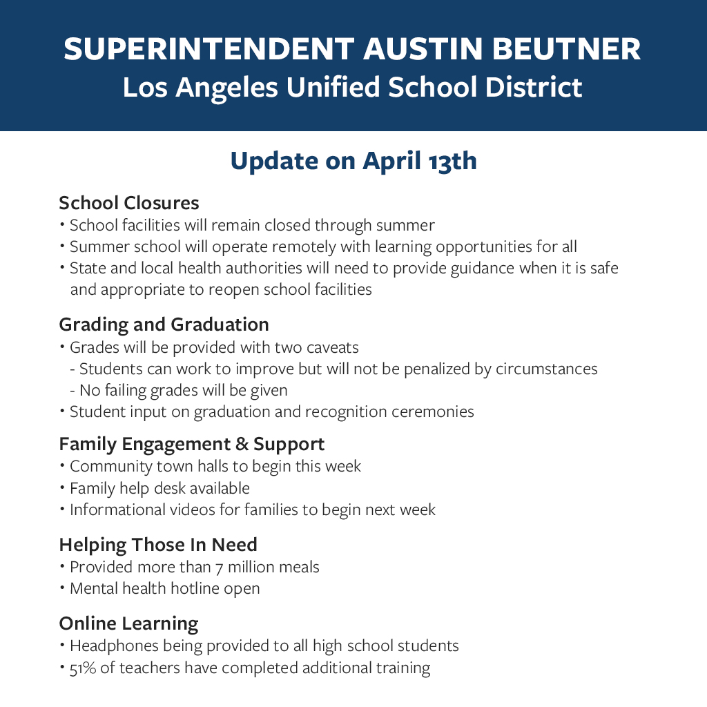 AustinLASchools's tweet photo. Update on April 13th
Actualización del 13 de abril https://t.co/b1fmvXiV5X