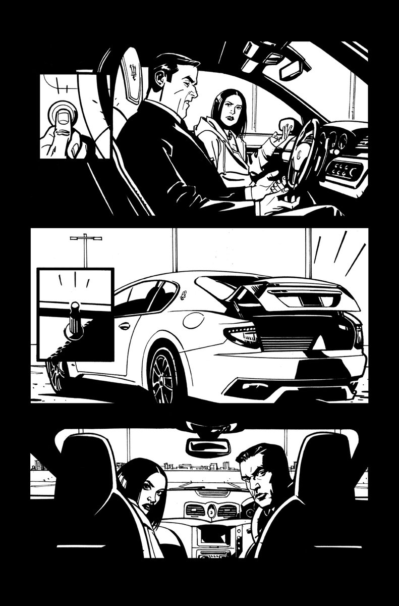 With comic scripts, the art is doing at least 75% of the heavy lifting when it comes to telling a story. I always try to switch up the angles and play with contrasting black and white...