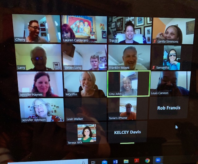 DobieHS's tweet photo. Congratulations to CTE teacher, Linu John, our 2019-2020 Teacher of the Year!  Mr. Moses made the announcement during a zoom department meeting this morning, with counselors and assistant principals joining in to congratulate her!  #DobiePride https://t.co/8vSDUguTMd
