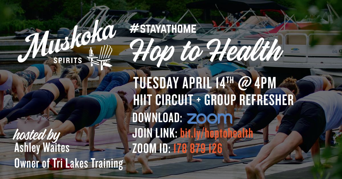 MuskokaBrewery's tweet photo. Continuing our #HopToHealth series of free online fitness classes this week with Tri Lakes Training. 

Join us for a HIIT circuit with Ashley Waites and Q&amp;A giveaway, Tuesday at 4pm: https://t.co/sXgnHkY8HU https://t.co/SvnfG9G7cB
