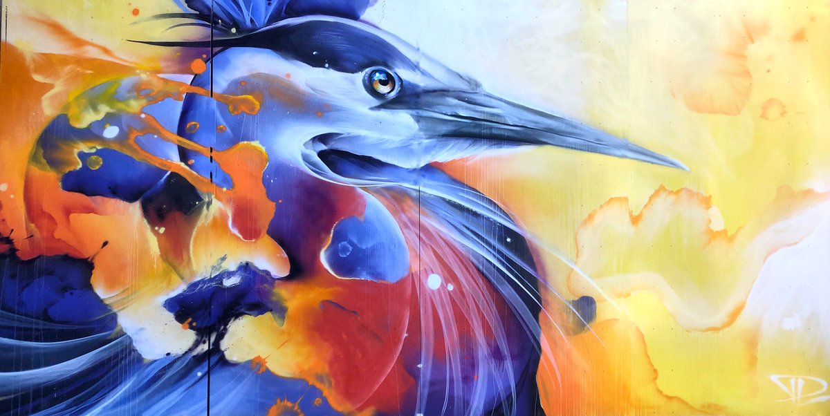 danielmaclloyd's tweet photo. Heron | 600 x 300cm | 2020 https://t.co/dtIWduyJk1